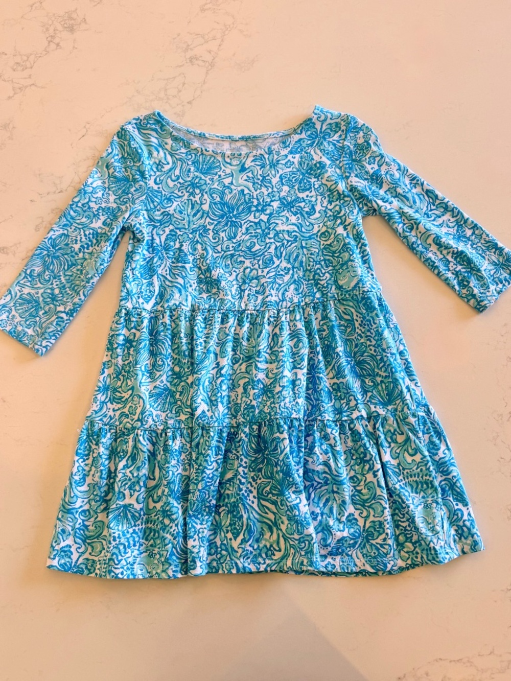 Lilly Pulitzer Girls' Mini Geanna Tiered Swing Dress Size Small (4/5)